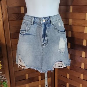 Denim mini skirt